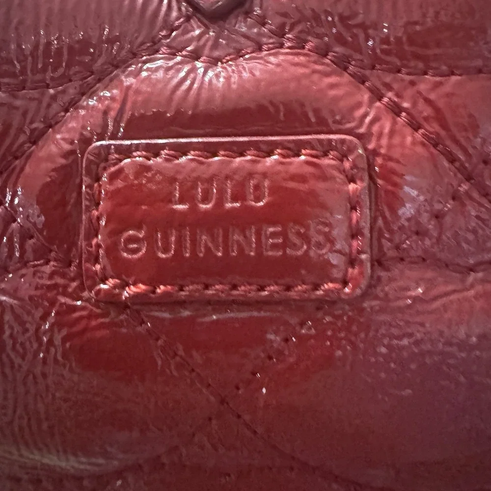Lulu Guinness London Quilted Lips Large Tote Red‎ Patent